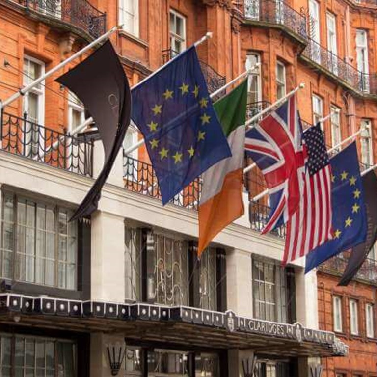 Wall mounted flagpole - Claridges