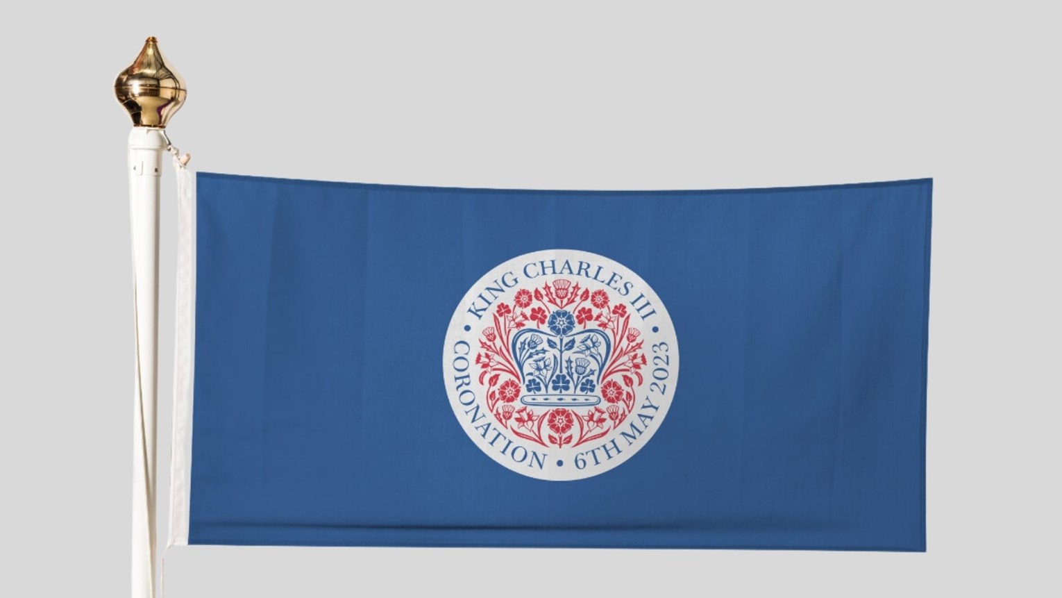 Coronation Flag - Blue Background
