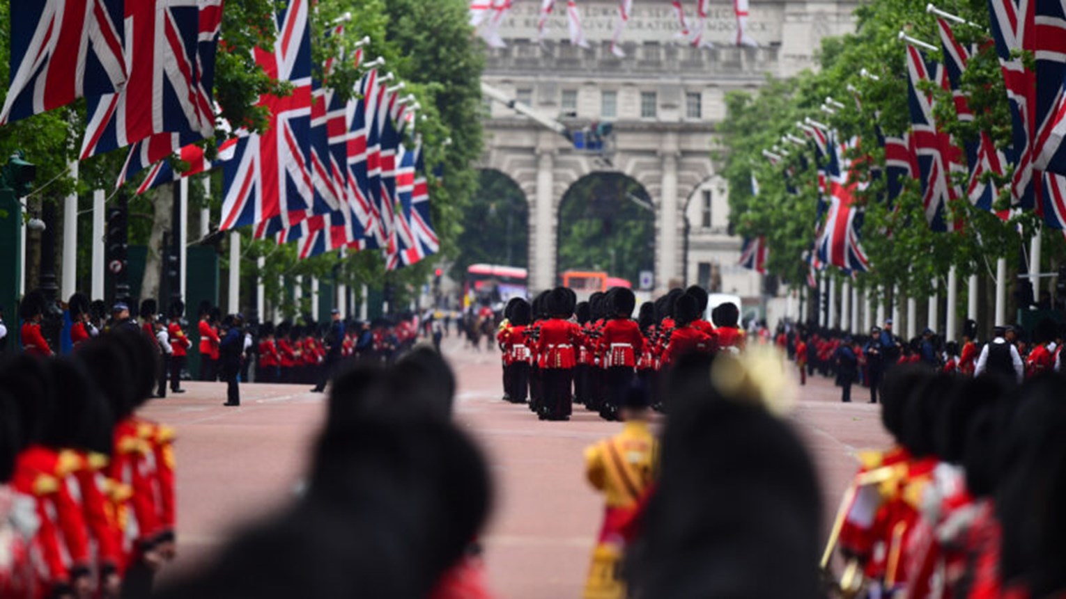 Union Jack Flags Lining The Mall