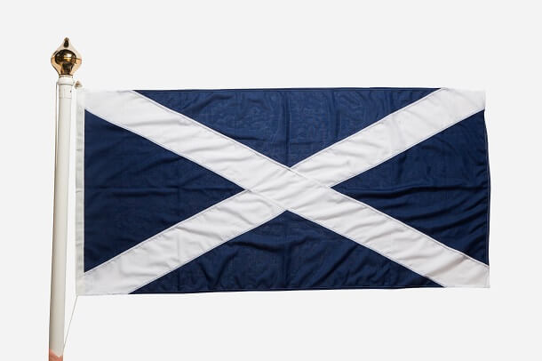 Pack Of 3 Scotland St Andrews Saltire Scottish Navy Blue Desktop Table Centrepiece Flag Flags With Gold Bases Ideal For Party Conferences Office Display