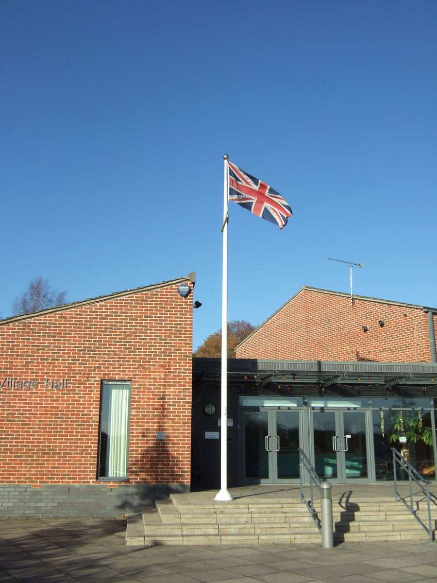 Architectural Aluminium Flagpole at Top of Steps