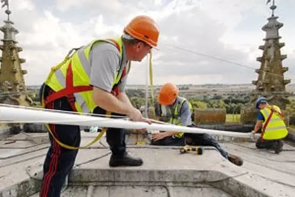 Roof Top Flagpole Installation