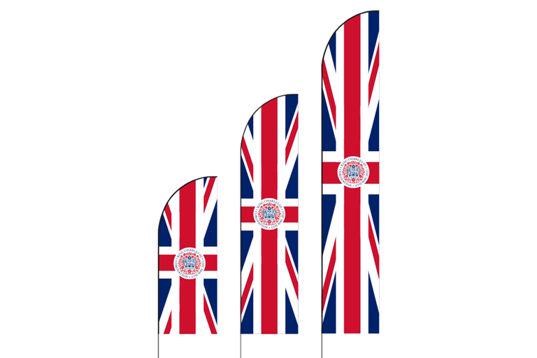 Royal Coronation Official Emblem & Union Feather Flags